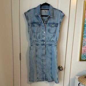 Madewell Light Blue Denim Button-Front Dress